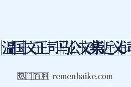 温国文正司马公文集近义词是什么意思的图片